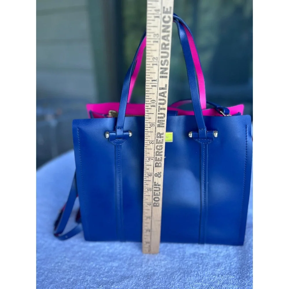 Kate Spade Arbour Hill Elodie Blue Pink Leather Satchel Crossbody Tote Bag